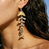 Ocean Alloy & Synthetic Turquoise Dangle Earrings WGCA288-01-2