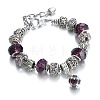 Tibetan Style Alloy & Glass Beaded European Bracelets RX0966-2-1