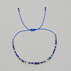 Bohemian Faceted Rondelle Natural Lapis Lazuli and Glass Heishi Braided Bead Bracelets for Women FE7255-5-1