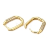 Oval Brass Hoop Earrings with Clear Cubic Zirconia EJEW-Q791-05G-2
