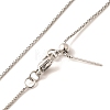 1mm Rack Plating Brass Box Chain Adjustable Slider Necklaces for Women Men MAK-L044-02P-2