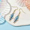 Light Gold Alloy Enamel Dangle Earrings EJEW-JE05607-02-2