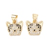 Brass Micro Pave Cubic Zirconia Charms ZIRC-C004-01G-2