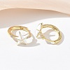 Brass Micro Pave Cubic Zirconia Hoop Earrings for Women EJEW-A167-23G-01-3