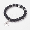 Natural Lava Rock Stretch Bracelets BJEW-JB03771-01-1