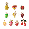 Craftdady 10Pcs 10 Style Golden Alloy Enamel Pendants ENAM-CD0001-22-25