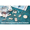 32Pcs 8 Style 201 Stainless Steel Stamping Blank Tag Pendants STAS-CW0001-10-20