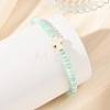 Adjustable Dyed Synthetic Turquoise Religion Cross & Ombre Effect Dyed Glass Rondelle Braided Bead Bracelets BJEW-JB14309-01-1