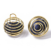 Iron Wrap-around Spiral Bead Cage Pendants IFIN-R239-06G-3