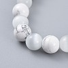 Natural Howlite Stretch Bracelets BJEW-JB04506-01-2