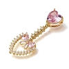 Valentine's Day Brass Micro Pave Colorful Cubic Zirconia Pendants KK-E802-09G-2