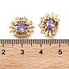 Brass Pave Cubic Zirconia Beads KK-A286-15G-02-3