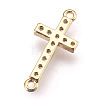 Brass Micro Pave Cubic Zirconia Links X-ZIRC-E152-43G-RS-2