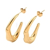 Ion Plating(IP) 304 Stainless Steel Twist Teardrop Stud Earrings EJEW-A104-12G-1