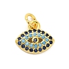 Real 18K Gold Plated Rack Plating Brass Micro Pave Cubic Zirconia Pendants Charms KK-S396-01A-1