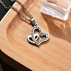 304 Stainless Steel Crystal Rhinestone Heart Pendant Cable Chain Necklaces for Women NJEW-Z056-01A-P-2