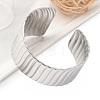 304 Stainless Steel Open Cuff Bangles for Women BJEW-Z086-02P-1