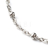 304 Stainless Steel Paperclip & Satellite Chains Bracelet Set BJEW-JB06524-5