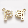 Brass Cubic Zirconia Charms KK-S348-330P-2