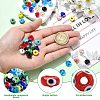 45Pcs 9 Colors Handmade Evil Eye Lampwork Beads LAMP-CJ0003-11-3