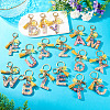 Alloy Resin Polygon Keychains KEYC-TADJ0002-03G-Y-3