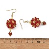 Glass & Dyed Natural Malaysia Jade & Red Jasper Dangle Earrings EJEW-MZ00814-01-5