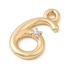 Brass Micro Pave Cubic Zirconia Charms KK-P340-24G-06-2
