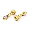 Rack Plating Brass Micro Pave Cubic Zirconia Pendants KK-E034-21G-01-3