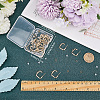 CREATCABIN 20Pcs Rectangle Brass Stud Earrings Findings DIY-CN0002-92-3