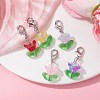 Lily of the Valley Glass Pendant Decorations HJEW-JM01502-4