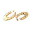 Ion Plating(IP) 304 Stainless Steel Oval Stud Earrings EJEW-Z022-25G-2