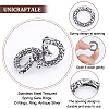 Unicraftale 2Pcs Tibetan Style 316 Surgical Stainless Steel Textured Spring Gate Rings STAS-UN0040-91-5