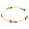 Rainbow Bohemian Style Glass Beads Stretch Bracelets RM1844-3-1