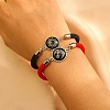 2Pcs Alloy and Polyester Link Bracelets BJEW-C147-01-1
