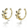 Brass Micro Pave Cubic Zirconia Cuff Earrings EJEW-S201-235B-G-NR-1