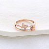 304 Stainless Steel with Rhinestone Finger Rings for Women VL8441-8-2