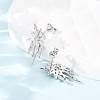 Star Brass Micro Pave Clear Cubic Zirconia Stud Earrings EJEW-D351-08P-1