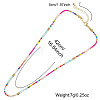 4Pcs 4 Styles Ethnic Style Rainbow Color Square Natural Shell & Glass & Glass Seed Beaded Necklaces for Women BO1499-1-4