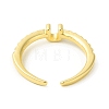 Clear Cubic Zirconia Initial Letter Open Cuff Ring RJEW-H120-09G-U-3
