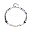 Synthetic Non-magnetic Hematite Beaded Bracelets BJEW-S156-05P-C-1