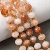 Natural Red Hematoid Quartz/Ferruginous Quartz Beads Strands G-D105-B07-1
