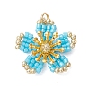 Glass Seed Beaded Pendants PALLOY-MZ01284-01-1