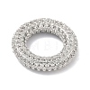 Brass Micro Pave Clear Cubic Zirconia Linking Rings KK-H539-11P-2
