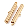 Brass Slide On End Clasp Tubes KK-N254-119G-05-2