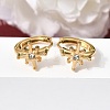 Star 304 Stainless Steel Rhinestone Hoop Earrings EJEW-P344-07G-3