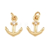 Brass Micro Pave Cubic Zirconia Charms KK-Q085-05F-G-1