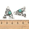 Synthetic Turquoise & Alloy Pendants PALLOY-H146-01AS-A-3