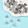Tarnish Resistant 316 Surgical Stainless Steel Flat Round Blank Peg Stud Earring Settings STAS-R073-06A-4