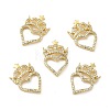 Brass Micro Pave Clear Cubic Zirconia Connector Charms KK-E068-VB101-3