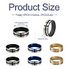 Crafans 6Pcs 3 Colors Stainless Steel Plain Band Rings RJEW-CF0001-03-11
